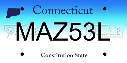 MAZ53L Connecticut License Plate