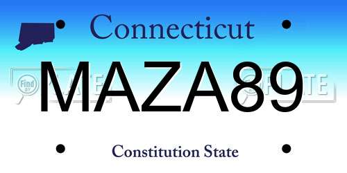 MAZA89 Connecticut License Plate