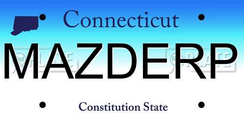 MAZDERP Connecticut License Plate