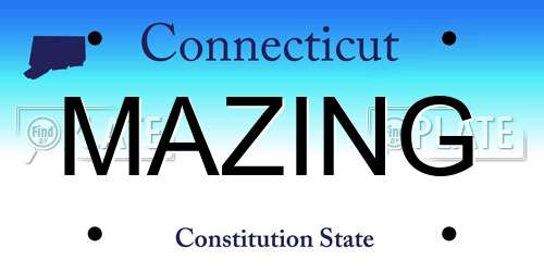MAZING Connecticut License Plate