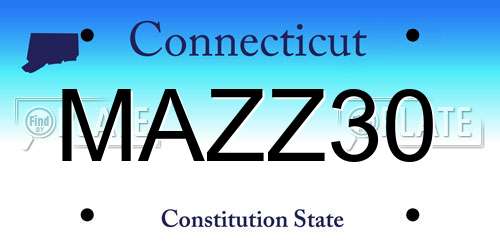 MAZZ30 Connecticut License Plate