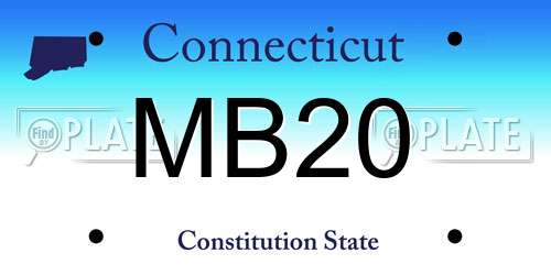 MB20 Connecticut License Plate