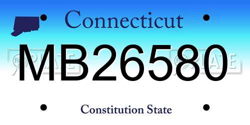 MB26580 Connecticut License Plate