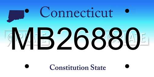 MB26880 Connecticut License Plate