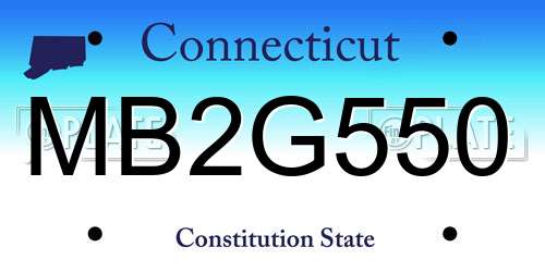 MB2G550 Connecticut License Plate