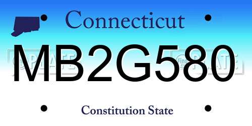 MB2G580 Connecticut License Plate