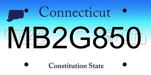 MB2G850 Connecticut License Plate