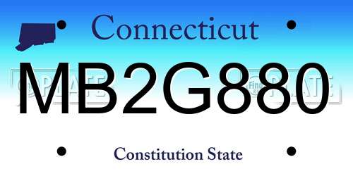 MB2G880 Connecticut License Plate