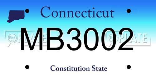 MB3002 Connecticut License Plate