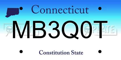 MB3Q0T Connecticut License Plate