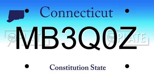 MB3Q0Z Connecticut License Plate