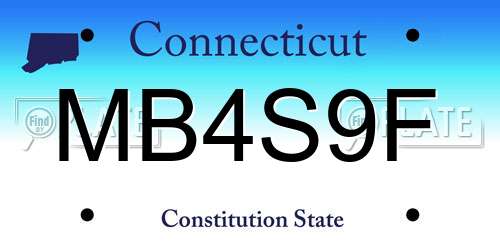MB4S9F Connecticut License Plate