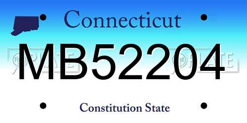 MB52204 Connecticut License Plate