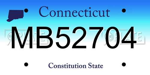 MB52704 Connecticut License Plate