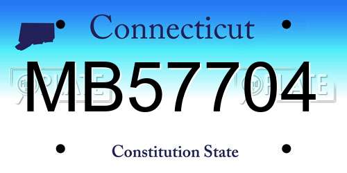 MB57704 Connecticut License Plate