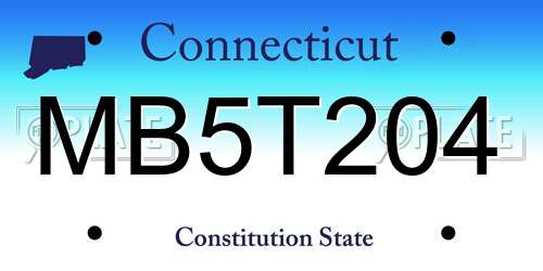 MB5T204 Connecticut License Plate
