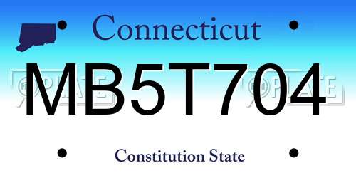 MB5T704 Connecticut License Plate