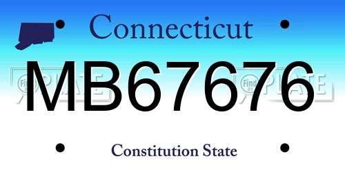 MB67676 Connecticut License Plate