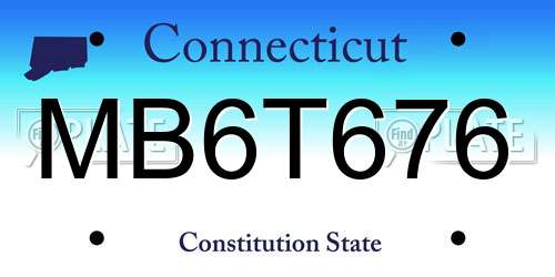 MB6T676 Connecticut License Plate