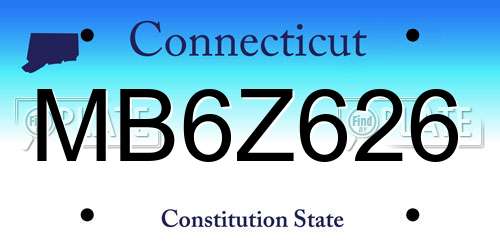 MB6Z626 Connecticut License Plate