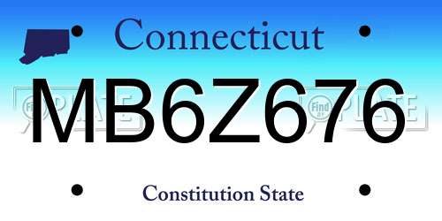 MB6Z676 Connecticut License Plate