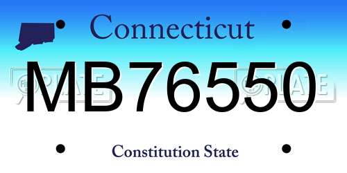 MB76550 Connecticut License Plate