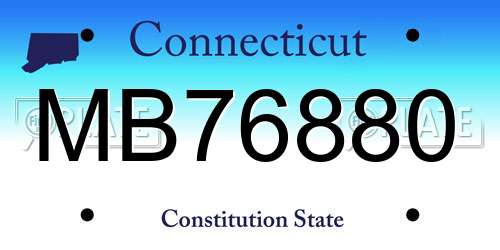 MB76880 Connecticut License Plate