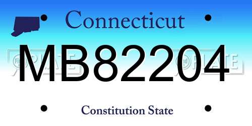 MB82204 Connecticut License Plate