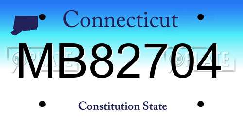 MB82704 Connecticut License Plate