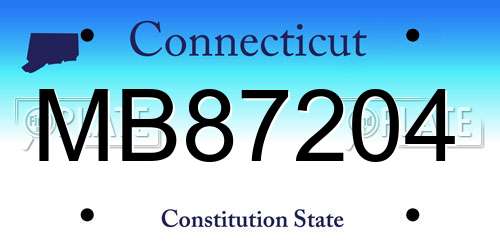 MB87204 Connecticut License Plate