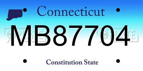 MB87704 Connecticut License Plate