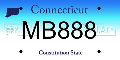 MB888 Connecticut License Plate