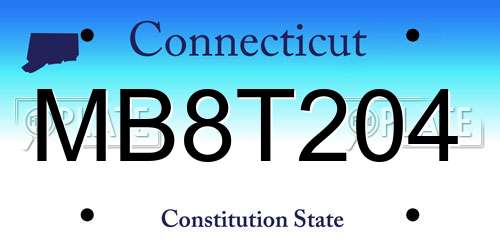 MB8T204 Connecticut License Plate
