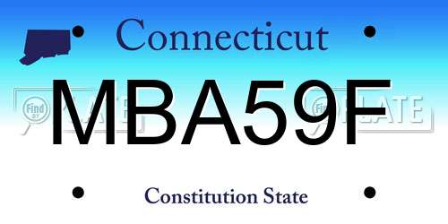 MBA59F Connecticut License Plate