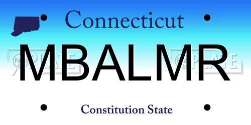 MBALMR Connecticut License Plate