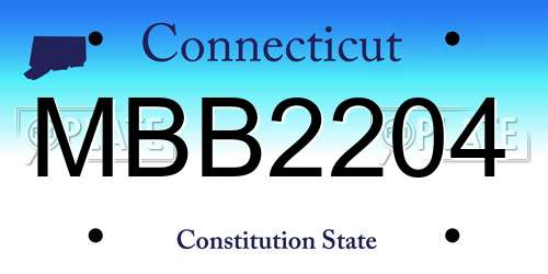 MBB2204 Connecticut License Plate