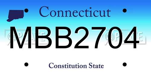 MBB2704 Connecticut License Plate
