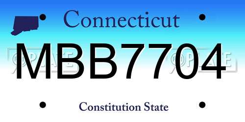 MBB7704 Connecticut License Plate
