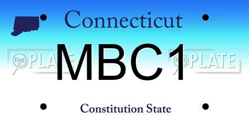 MBC1 Connecticut License Plate