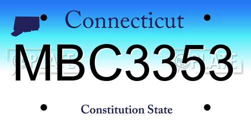 MBC3353 Connecticut License Plate