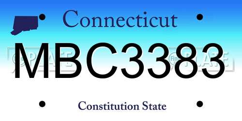 MBC3383 Connecticut License Plate