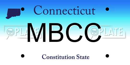 MBCC Connecticut License Plate