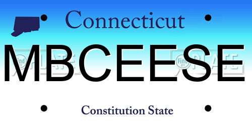 MBCEESE Connecticut License Plate