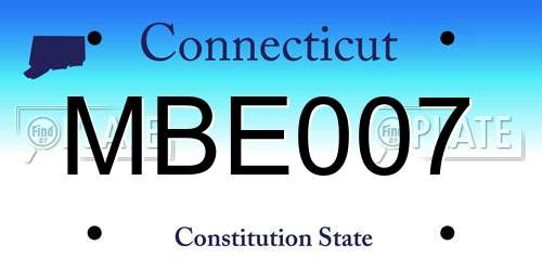 MBE007 Connecticut License Plate