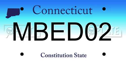 MBED02 Connecticut License Plate