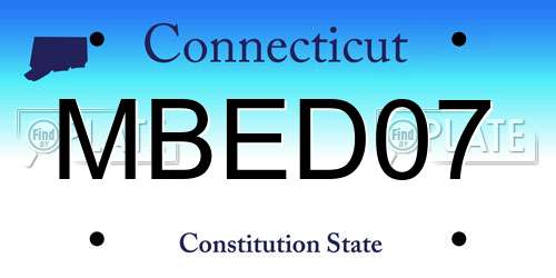 MBED07 Connecticut License Plate