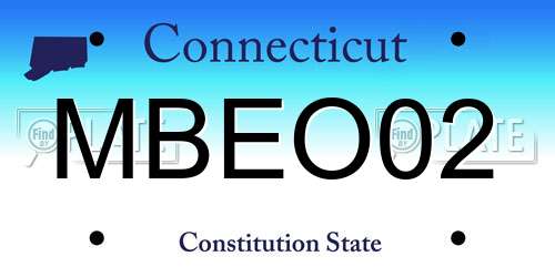 MBEO02 Connecticut License Plate