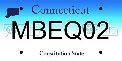 MBEQ02 Connecticut License Plate