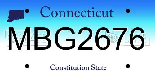 MBG2676 Connecticut License Plate