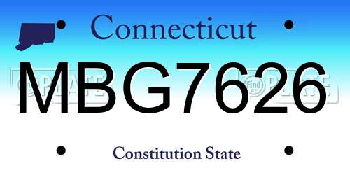 MBG7626 Connecticut License Plate